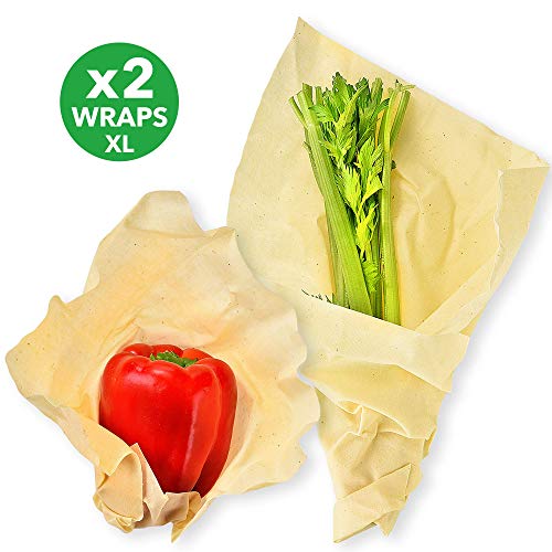 Kiva.World Beeswax Wrap XL Organic Cotton Non Dyed - Reusable Food Storage Beeswax