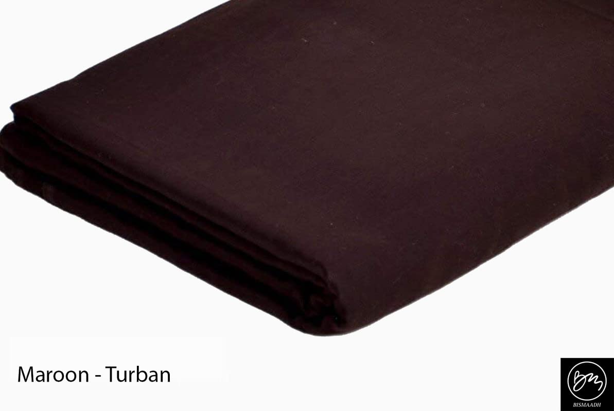 BISMAADH Men's 3.75 Meter Sikh/Punjabi Turban Pagri Dastar (Pack of 1) (Turban Maroon-3.75_Maroon_Free Size) - Image 2 thumbnail