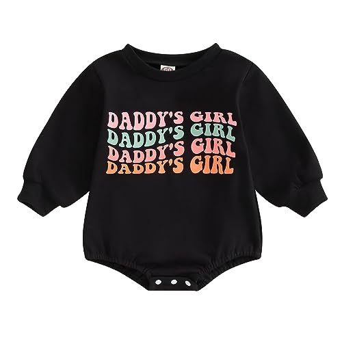 Image of pengnight Newborn Baby Girl Clothes Long Sleeve Round Neck Sweatshirt Romper Oversized Sweater Infant Fall Winter Outfit