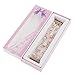 GEMEK Compatible with Apple Watch Band 38/40/41mm Rose Gold Women Agate Pearl Bracelet Strap, Fashion Handmade Elastic Replacement for iWatch Bands Series 7/6/5/4/3/2/1 Girls Wristband (Pink)