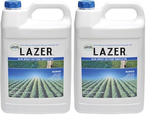 Image of Liquid Harvest Lazer Blue Concentrated Spray Pattern Indicator - 1 Gallon (128 Ounces) - Perfect Weed Spray Dye, Herbicide Dye, Fertilizer Marking Dye, Turf Mark and Blue Herbicide Marker (Pack of 2)