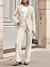 Casly Lamiit Pant Suit Women 2 Piece Outfits Business Casual Notched Collar Blazer High Waisted Pant Sets Matching Dressy Clothing Beige M