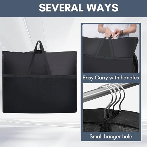 43'' Garment bag with Heavy Duty Shoe Storage travel bag, 3 Zipper Pocket Breathable Suit garment Cover for Dresses, Coats, Tuxedos, Travel Essential, Black, 1 Pack4