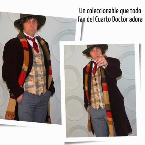 Bufanda corta del Cuarto Doctor con tejido premium con licencia de la BBC de Tom Baker 3