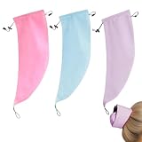 3Pcs Crown Washing Shower Cap, Hair Washing Cap Hair Sleeve Reusable Adjustable Crown Wash Caps Quick Dry, Water Resistant, Shower Gym Travel