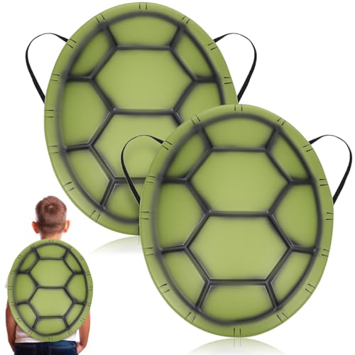 VICASKY Mochila de tortuga con caparazón de tortuga, 2 piezas, accesorios de disfraz para niños, mochila de Eva rendimiento verde