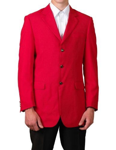 New Mens 3 Button Single Breasted Red Blazer Sportcoat Suit Jacket