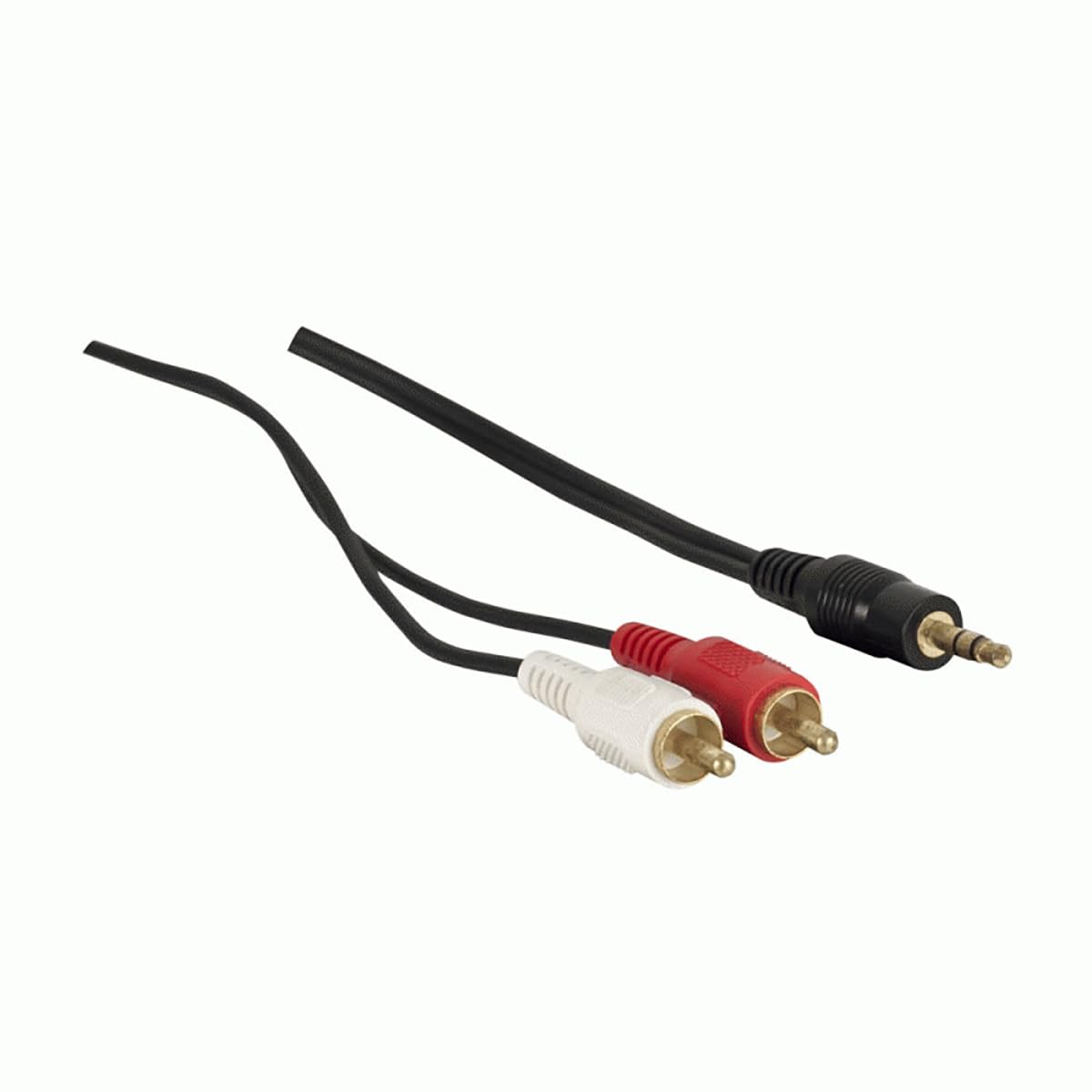 Heise 3.5mm Male to RCA Male - 6Ft by Axxess – Black, Model AX35R-6