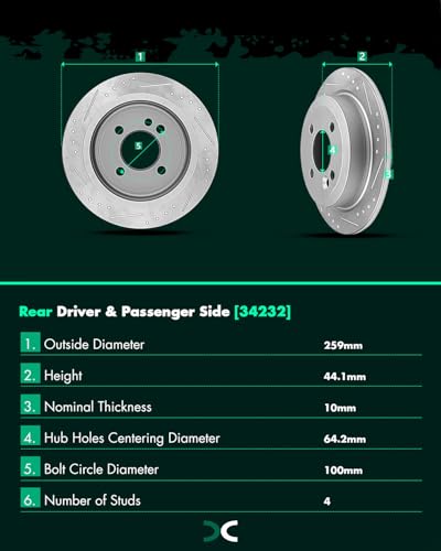 SCITOO Drilled & Slotted Brake Kit for 2002-2006 Mini Cooper - Image 5