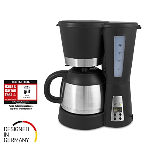 SUNTEC Filter-Kaffeemaschine mit Thermoskanne 1 Liter Füllmenge 8-10 Tassen Edelstahl Schwarz | Coffee Machine Timer… – Bild 3