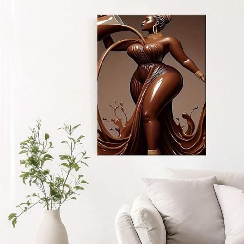 Impression toile dame au chocolat grand format style rétro - 4