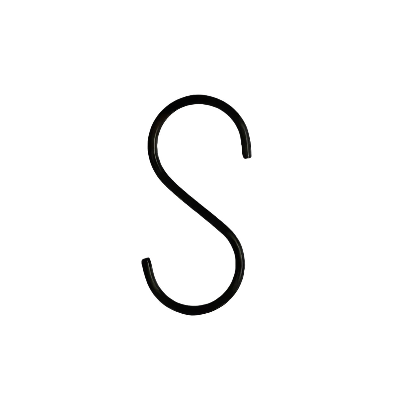 12 ganchos negros en forma de S con diseño antideslizante, adecuados for cocina, jardín, armario y almacenamiento plantas
