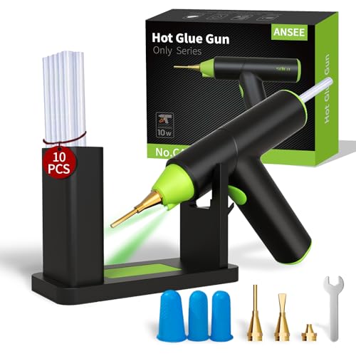 Hot Glue Gun Kit, Cordless Glue Gun with Stand USB Rechargeable Fast Preheating Auto Shut-Off Mini Hot Melt Glue Gun Tool for DIY Crafts Arts School Home Quick Repair (Green)
