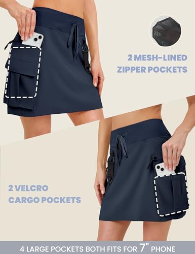 FitsT4 Sports Women's Hiking Cargo Skorts High Waisted Dressy Casual Skirts with Zipper Pockets4