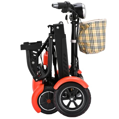 Image of Dragon Mobile EX Medical Power Sooter for Easy & Fun Mobility, Holds 300 lbs, Foldable Detachable Seat with Padded Armrests, Complies with FAA to Be On Airplanes - Matte Red