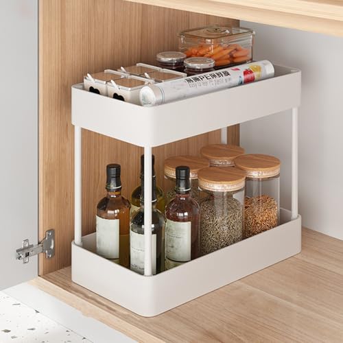 Onxyrbyte sotto Lavello Cucina Organizer,Scaffale Estraibile per Lavello,Ripiano Multiuso sotto Lavello,Stabile,Non Facile da Deformare,per Cucina Bagno sotto Lavello