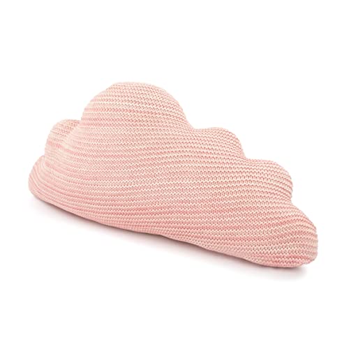 Saturday Park Soft Pink Cloud Shaped Decorative Knit Pillow - Cute Kid Pillows - Girls & Boys Room Décor - Childrens Throw Pillow - Oeko-Tex Certified #TOP4