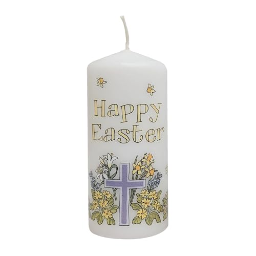 Alison Gardiner Designs - eautiful Hand Finished Easter Cross Pillar Candle Approx. 45 Hour Burn Time Pillar