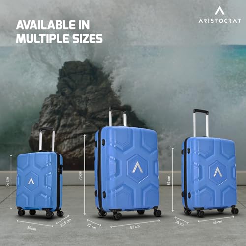 Image of Aristocrat Rock | Trolley Bag, 66 Cm, Medium Hardside Luggage | 4 Wheels, Combination Lock | Polypropylene | Suitcase for Travel | 7 Year International Warranty