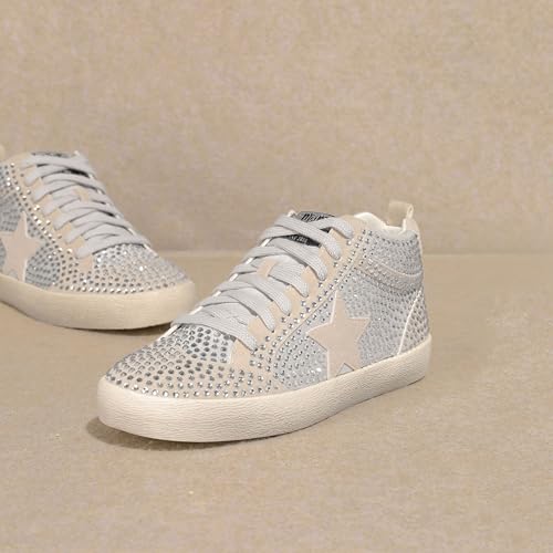 Mi.iM Miko Rubber Sole Lace-up Rhinestone Suede Star Sneakers3