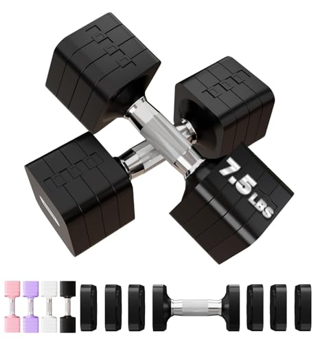 Upspeed 15LBS Adjustable Dumbbell Set, 4 in 1 Free Weights Dumbbells Set for Women Men Hand Weights Sets Adjust Dumbbell Weight Sets for Home Gym Exercise Workout Strength Training Equipments, Black