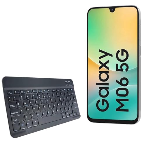 BoxWave Keyboard Compatible with Samsung Galaxy M06 - SlimKeys Bluetooth Keyboard, Portable Thin with Chiclet-Style Keys - Jet Black