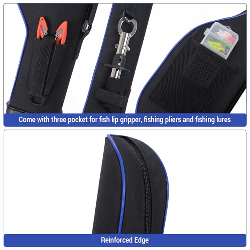 Lixada Fishing Rod Bag Hard Shell Bottom 51.2''/130cm Fishing Rod Travel Case Waterproof Fishing Tackle Storage Bag Fishing Pole Protective Pouch