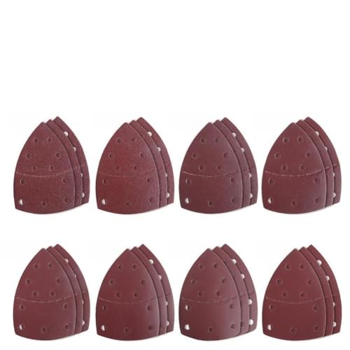 Violiica 40 hojas de lija con 11 agujeros para lijadora de palma Bosch PSM 100A, juego de grano mixto (60/80/120/180/240/320/400/800) para madera y metal