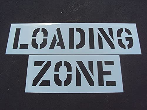 12 Loading Zone Stencil - Actual 12 Inch Letters - Parking Lot Stencil - 63 Mil (1/16) American Striping Co.