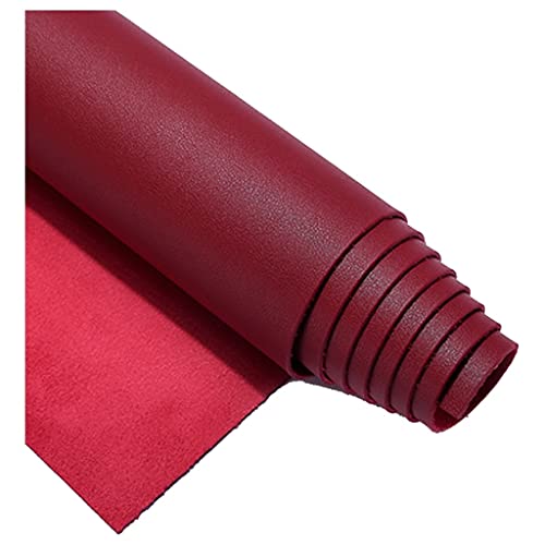 Tela de cuero sintético rojo oscuro para renovar el sofá del salón y crear bolsos únicos