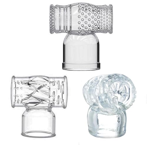 Fashionable and Soft Silicone Head Cover, Medium Sized Massage Tool Wand Accessory, Men's Professional Training Wand Accessory,Fit for Hitachi HV260 HV270 HV280 1.77 Inch Inner（3Pcs-Clear）