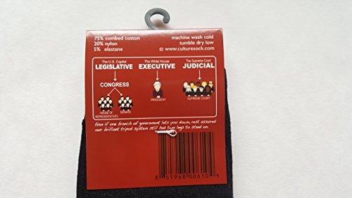 Culture Sock Women's Men's Three Branches of Government Fun Dress Socks (3 individual mismatched socks!)