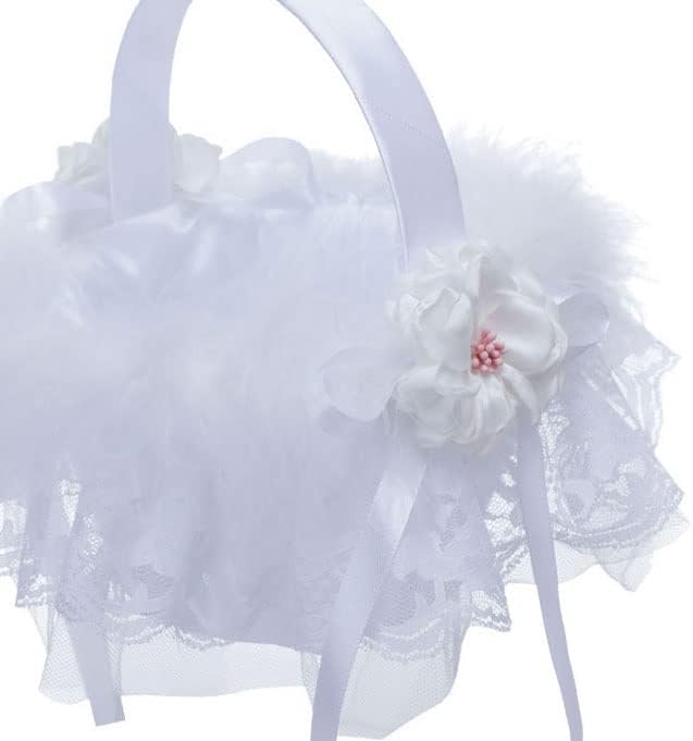 Wedding Flower Basket White Wedding Sprinkle Flower Basket Small Flower Basket Lace Flower Girl Hand-held Flower Basket