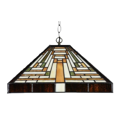 Tiffany-style Lampe Suspendue Rising Sun Art Deco Trade luminaire verre géométrique E27