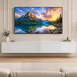 NovoLiving TV Lowboard Hängend 180 cm TV-Schrank in Weiß mit 2 Klapptüren