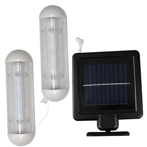 Solar Shed Light with Pull String, LED Double-lamp Solar Panels for Sheds, Wall Mounted Solar Lights Indoor for Garden Corridor Greenhouse Solar Shed Light