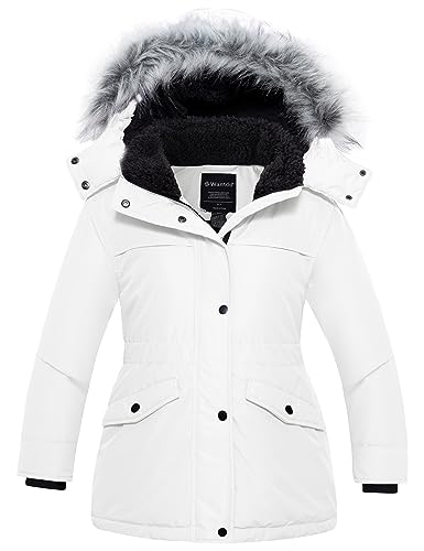 Image of Wantdo Girls' Long Winter Coat Waterproof Puffer Jacket Warm Parka Hooded