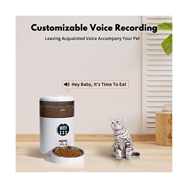 WOPET-Automatic-Cat-FeederTimed-Dog-Feeder-Pet-Food-Dispenser-with-Desiccant-Bag-for-Dry-FoodProgrammable-Portion-Control-Voice-Recorder-for-Small-Medium-Pets Timed Dog Feeder