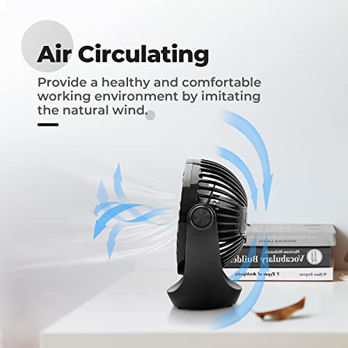 OCOOPA USB Desk Fan Table Fan with Strong Airflow & Quiet Operation, Portable Cooling Fan Speed Adjustable 360°Rotatable Head for Home Office Bedroom Table and Desktop