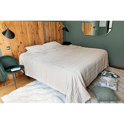 Jeté de lit LINDER beige mastic Cover