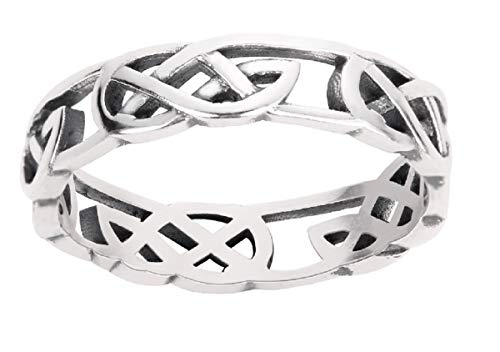 Closeoutwarehouse 925 Sterling Silver Celtic Wicca Pagan Eternity Ring (Sizes 2-15) (Silver, 7) #TOP1