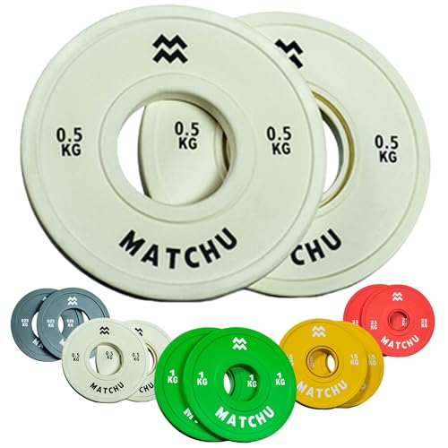 MATCHU - Plateaux fractional - Mini disques d'haltères - Diamètre de l'anneau central 50mm - Lot de 2 pièces - Disques d'haltères - Blaireaux - Disques de poids