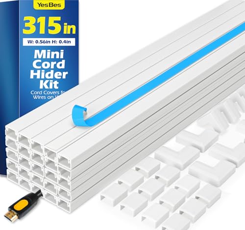 315in Cord Hider Kit, Cord Covers for Wires on Wall,