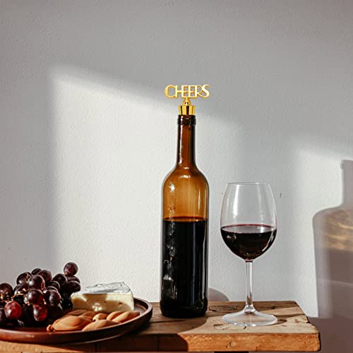 Tokerut Cheers Wine Stopper For Party Supplies Gold Wine Stopper Decorative Cheers Wine Stopper Unique Wine Stoppers Champaign Stoppers Wine Sealer Caps Champagne Preserver Wine Bottle Seal Plug thumb #3