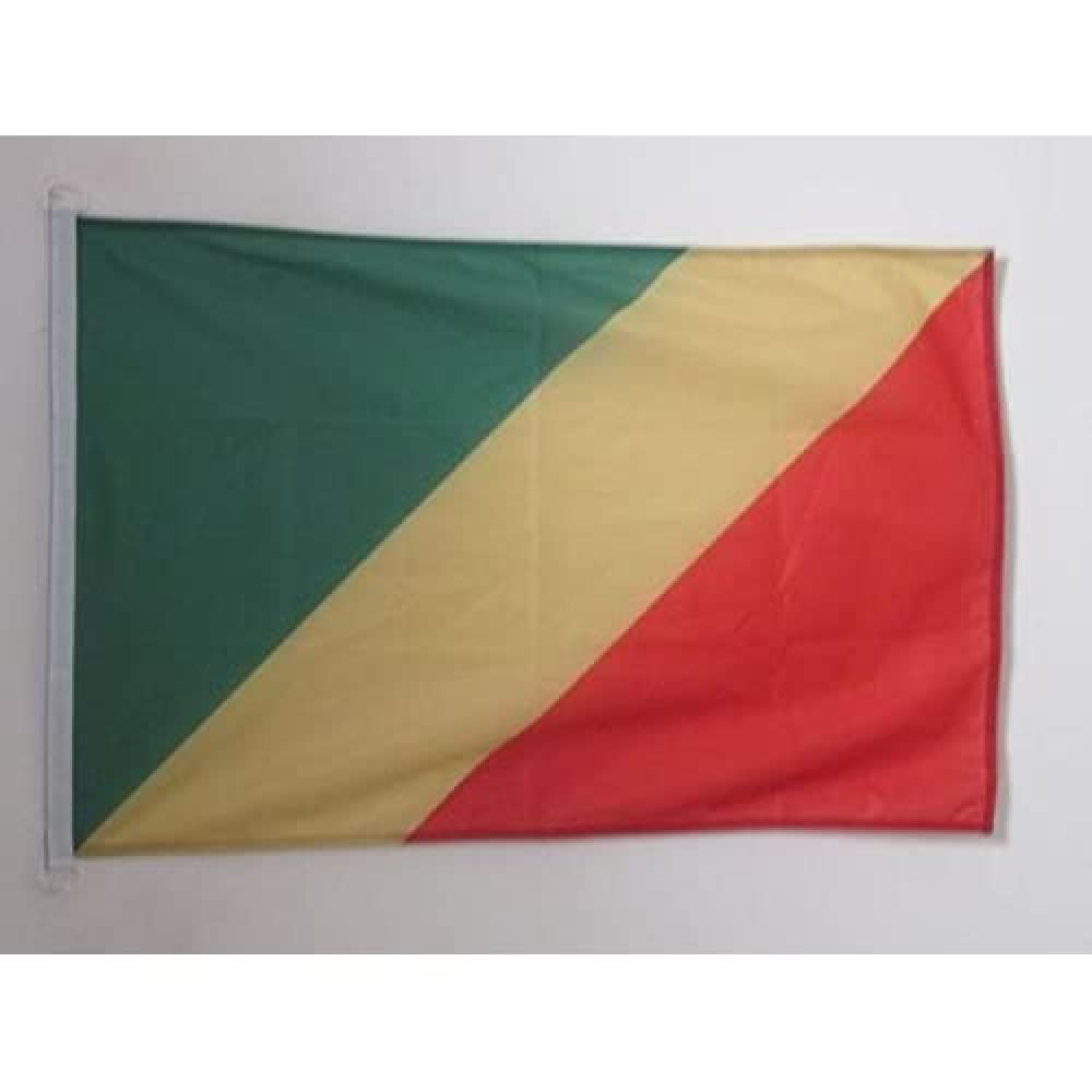 AZ FLAG - Republic of the Congo Nautical Flag - 18'' x 12'' - For Outdoor and Boat - Congolese Banner Knitted Polyester with Two Plastic Rings - Vivid Colors - 12x18 in - 45x30 Cm — image 1