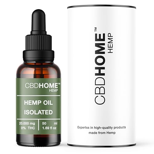 CBD HOME Oils - CBD Oil 40% FORTE 50 ml - Isolated - Aceite de Coco (MTC) y Cañamo Ecológico Enriquecido con 40% de CBD Puro y Omega 3-6-9. Aceite CBD Certificado 20.000 mg - Fabricado UE