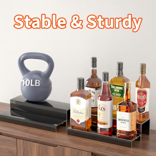 Image of JUESHA 2 Tiers Bar Shelves for Liquor Bottles