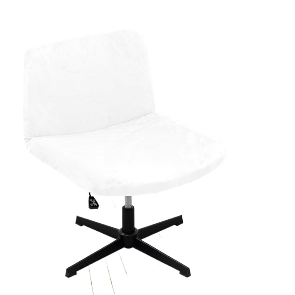Copribraccioli moderni in velluto e peluche per sedie da ufficio, ampio design incrociato, protezione posteriore elastica, elegante tappezzeria bianca, perfetta per uso domestico e ufficio.