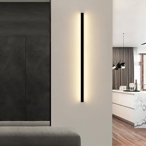 Aplique de pared LED de hierro blanco de 100 cm para salón 4