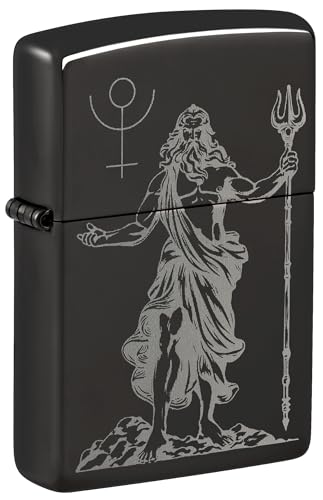 Encendedor Zippo Windproof God Pluto Negro Brillo Alto miniatura 1